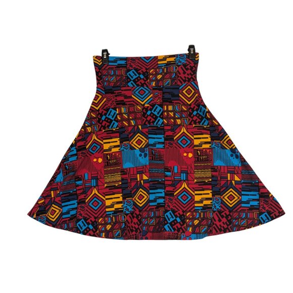 LuLaRoe Azure M Geometric Print Skirt Colorful Rare A-Line Knee Length - Picture 3 of 4